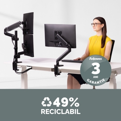 Brat dublu vertical pentru monitor seria Platinum Fellowes