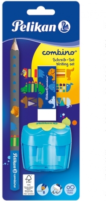 Set Combino: 1 creion grafit, ascutitoare si radiera, blister Pelikan