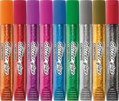 Adeziv lichid cu sclipici Color Peps 9 culori/set Maped
