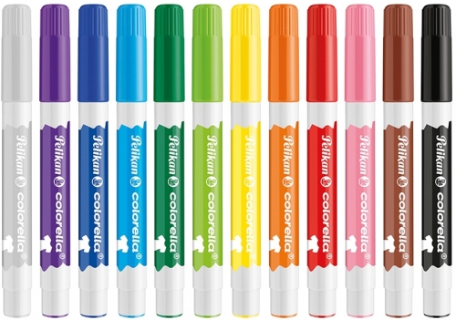 Carioci Colorella, pentru materiale textile, 12 culori/set Pelikan