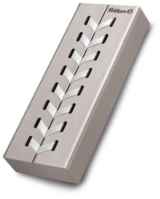 Roller Souveran R405, accesorii placate cu argint, corp silver-white, Pelikan 