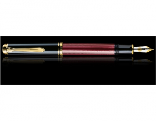 Stilou Souveran M800, penita M aur 18K, accesorii aur, negru-rosu, Pelikan