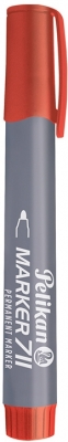 Marker permanent 711, reincarcabil, varf rotund, culoare rosu, Pelikan 