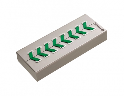 Stilou Souveran M605, penita M aur 14K, green-white, cutie speciala, Pelikan