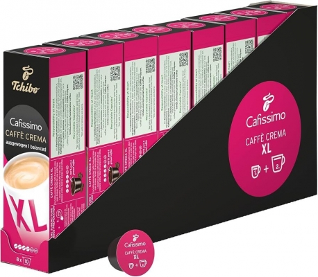 Cutie 10 capsule cafea Tchibo Cafissimo Caffe Crema Wake Up Coffee XL 8 buc/set