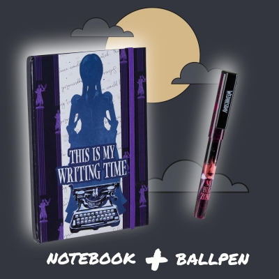 Ghiozdan troler, St.Right, roti silicon, impermeabil, Golden Cats + cadou set agenda cu pix, St.Majewski, Wednesday mov