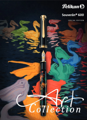 Stilou Souveran M600, Art Glauco Cambon, penita M aur 14k, accesorii placate cu aur 24k, Editie Speciala, Pelikan