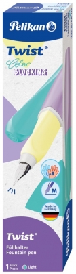 Stilou Twist Color Blocking Light, penita M, ambidextru, 1 rezerva mare, in cutie carton, Pelikan