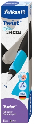 Stilou Twist Color Blocking Dark, penita M, ambidextru, 1 rezerva mare, in cutie carton, Pelikan