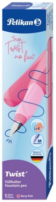 Stilou Twist Berry Pink, penita M, ambidextru, 1 rezerva, in cutie carton, Pelikan