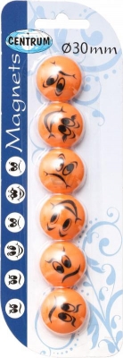 Magneti Smile color, diametru 30 mm, 6 buc/blister Centrum