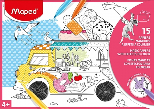 Hartie magica pentru colorat 15 buc/set, modele diferite, Maped