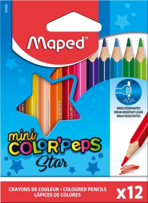 Creioane colorate Color Peps Star Mini 12 culori/set Maped