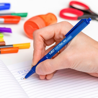 Pix BIC, Soft Feel Clic Grip, diverse culori, 3 buc/set