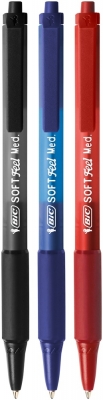 Pix BIC, Soft Feel Clic Grip, diverse culori, 3 buc/set