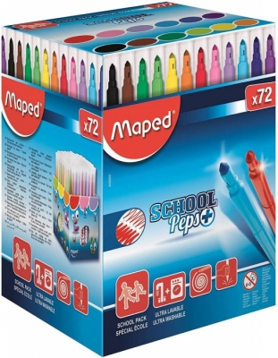 Carioci School Peps, 72 buc/set, 12 culori/set, Maped 