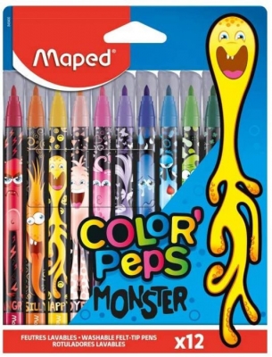 Carioca Color Peps Monster, 12 culori/set, Maped 