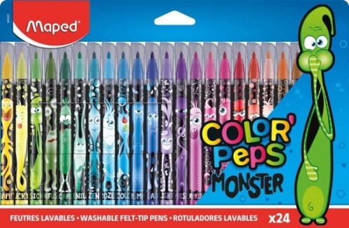 Carioci Color Peps Monster, 24 culori/set, Maped
