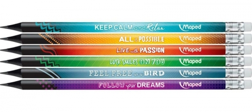 Creion grafit HB cu guma de sters, 6 buc/set, Black Peps Energy Maped