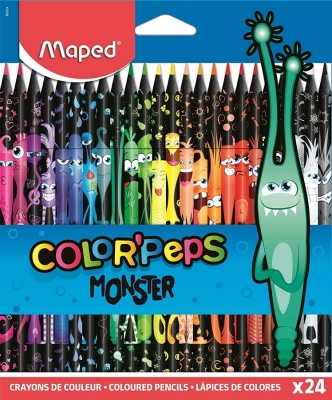 Creioane colorate Color Peps Monsters 24 culori/set Maped