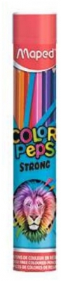 Creioane colorate in tub metalic, Color Peps Strong, 12 culori/set, Maped 