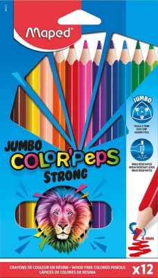 Creioane colorate Colors Peps Strong Jumbo 12 culori/set Maped