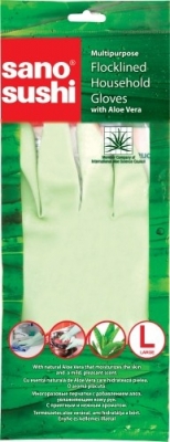 Manusi menaj Sano din cauciuc, cu aloe vera Sushi, marimea L