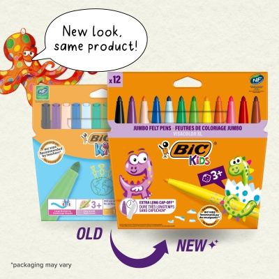 Carioci lavabile, Visa Color XL, 12 buc/set, Bic 