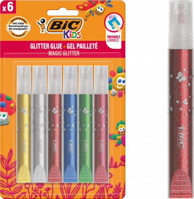 Lipici cu sclipici metalic Kids Bic