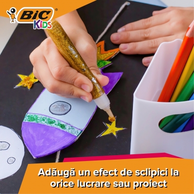 Lipici cu sclipici metalic Kids Bic