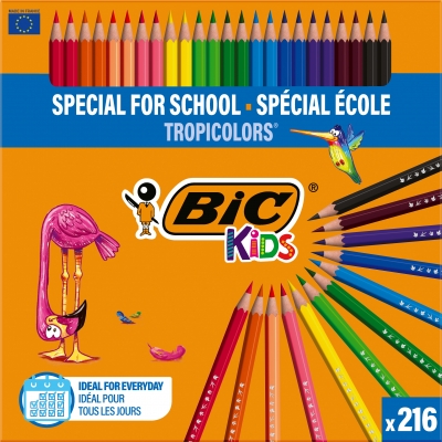 Creioane colorate Tropicolors 2 216 buc/cutie Bic