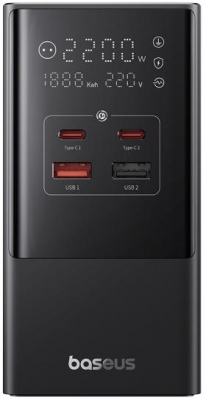 Incarcator retea Baseus PowerCombo Tower Digital Powerstrip, Quick charge 35W, 4 porturi iesire, lungime cablu 1.5m, negru