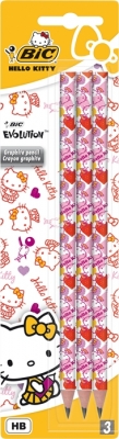 Creion grafit 3/set Evolution Hello Kitty Bic