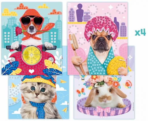 Set creativ Cute Animals Photo Mosaics Maped
