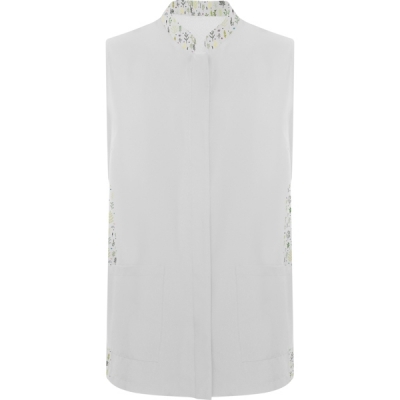 Halat fara maneci Aldany, pentru femei, Alb/Print Botanico, Roly 