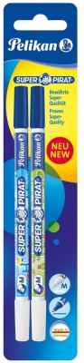 Pic corector cu rescriere Super Pirat, varf M, 2 buc/blister Pelikan