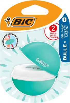 Ascutitoare Bulle, dubla, cu rezervor, diverse culori, BIC