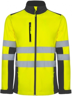 Jacheta soft shell Hi-Vis Antares, pentru barbati, Plumb/Galben Fluorescent, Roly 