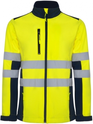 Jacheta soft shell Hi-Vis Antares, pentru barbati, Bleumarin/Galben Fluorescent, Roly 