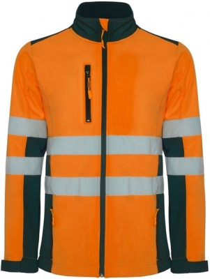 Jacheta soft shell Hi-Vis Antares, pentru barbati, Bleumarin/Portocaliu Fluorescent, Roly 