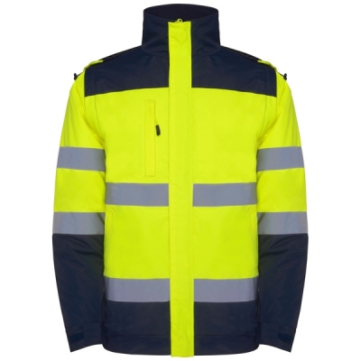 Geaca parka Hi-Vis Epsylon, pentru barbati, Bleumarin/Galben Fluorescent, Roly 