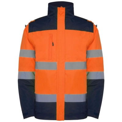 Geacă parka Hi-Vis Epsylon, pentru barbati, Bleumarin/Portocaliu Fluorescent, Roly 