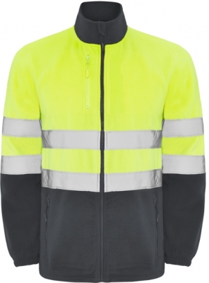 Jacheta din polar Hi-Vis Altair, pentru barbati, Plumb/Galben Fluorescent, Roly 