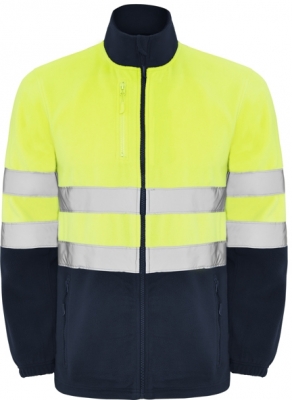 Jacheta din polar Hi-Vis Altair, pentru barbati, Bleumarin/Galben Fluorescent, Roly 