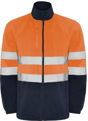 Jacheta din polar Hi-Vis Altair, pentru barbati, Bleumarin/Portocaliu Fluorescent, Roly
