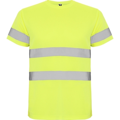 Tricou tehnic Hi-Vis Delta, pentru barbati, Galben Fluorescent, 2Roly