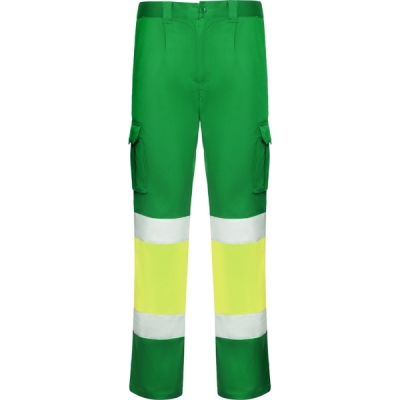 Pantaloni Hi-Vis Daily Stretch Hv, pentru barbati, Verde Gradina/Galben Fluorescent, Roly 