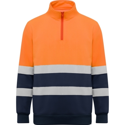 Hanorac Hi-Vis Spica, unisex, Bleumarin/Portocaliu Fluorescent, Roly 