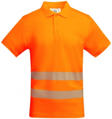 Tricou polo tehnic Hi-Vis Atrio, pentru barbati, Portocaliu Fluorescent, Roly