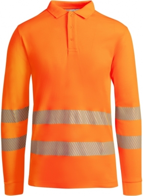 Tricou polo tehnic cu maneca lunga Hi-Vis Atrio L/S, pentru barbati, Portocaliu Fluorescent, Roly